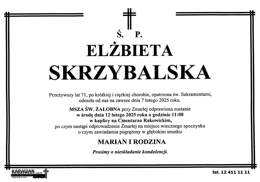 Nekrolog Elżbieta Skrzybalska